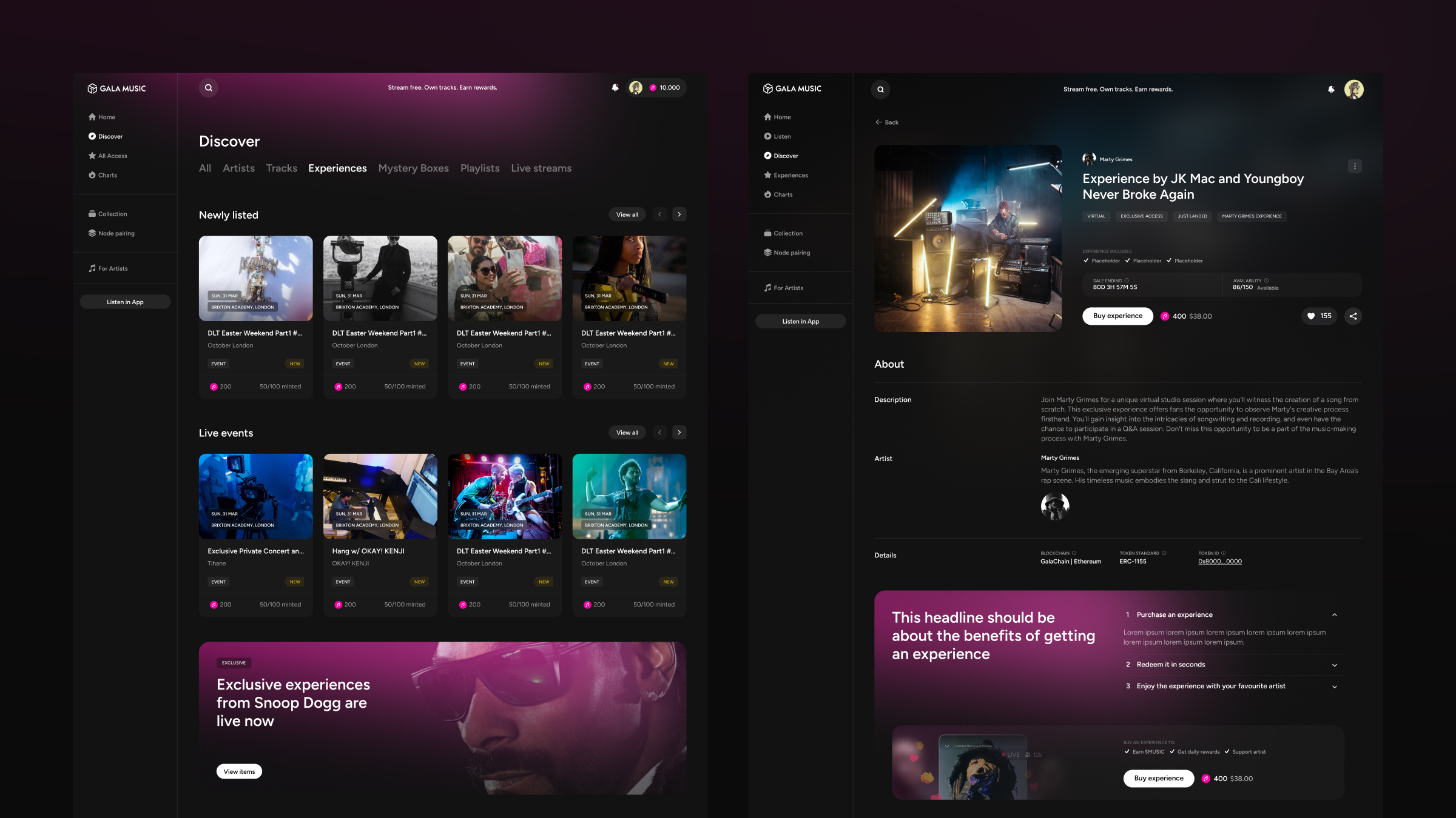 Experiences: Discovery and Detail