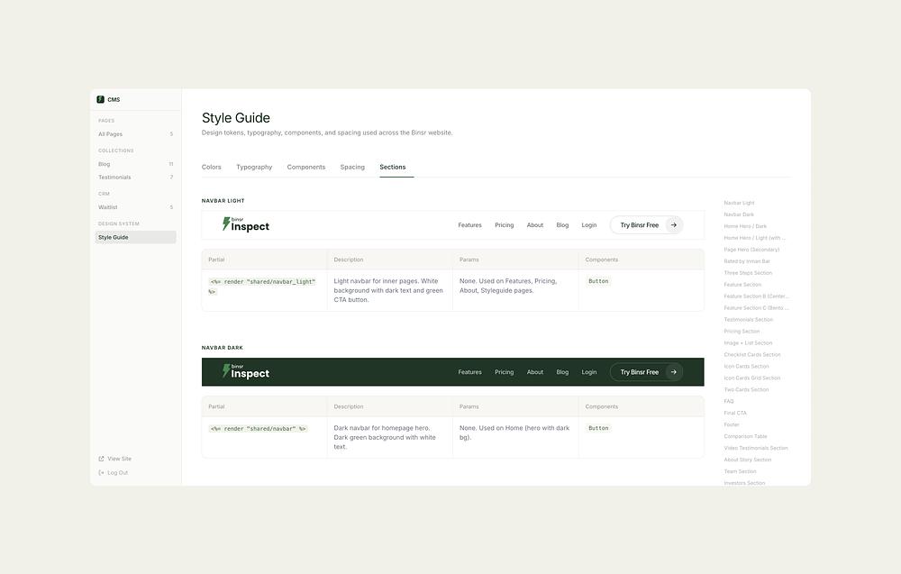 Design System: Sections